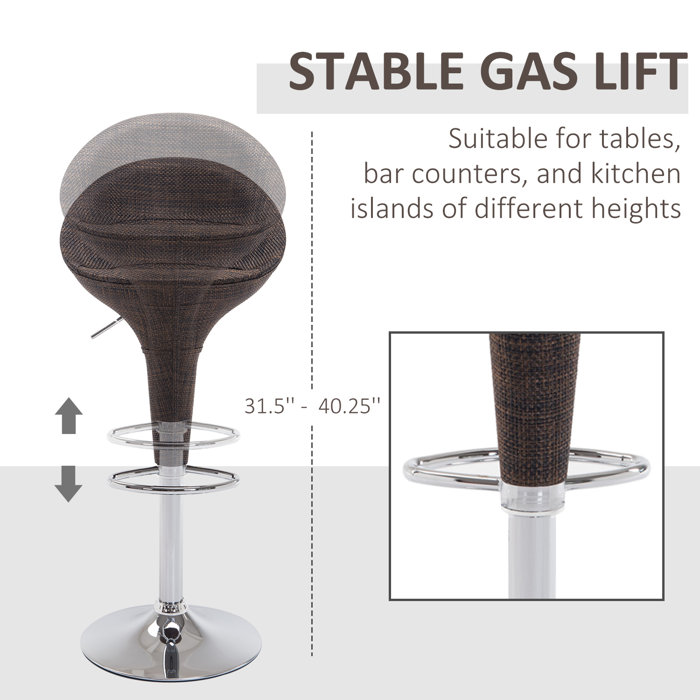 Orren Ellis Galeton Swivel Adjustable Height Stool & Reviews Wayfair